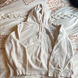 Cream Hoodie with Graphic Design